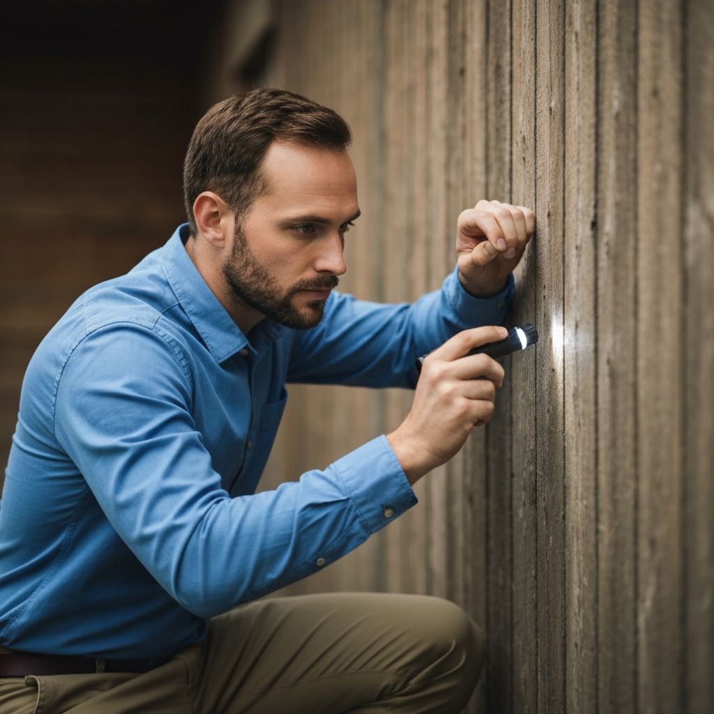 Michel Destenave en train de réaliser un diagnostic termites
