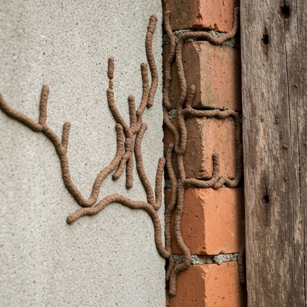 Tubes de boue des termites